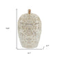 16" Ivory Geometric Bud Ceramic Table Vase