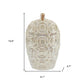 16" Cream Geometric Ceramic Bud Table Vase