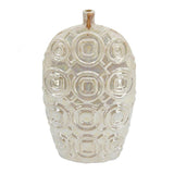 16" Cream Geometric Ceramic Bud Table Vase