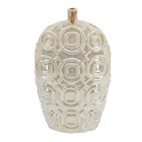 16" Ivory Geometric Bud Ceramic Table Vase