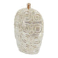 16" Cream Geometric Ceramic Bud Table Vase