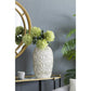 16" Ivory Geometric Bud Ceramic Table Vase