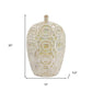 20" Ivory Geometric Bud Ceramic Table Vase
