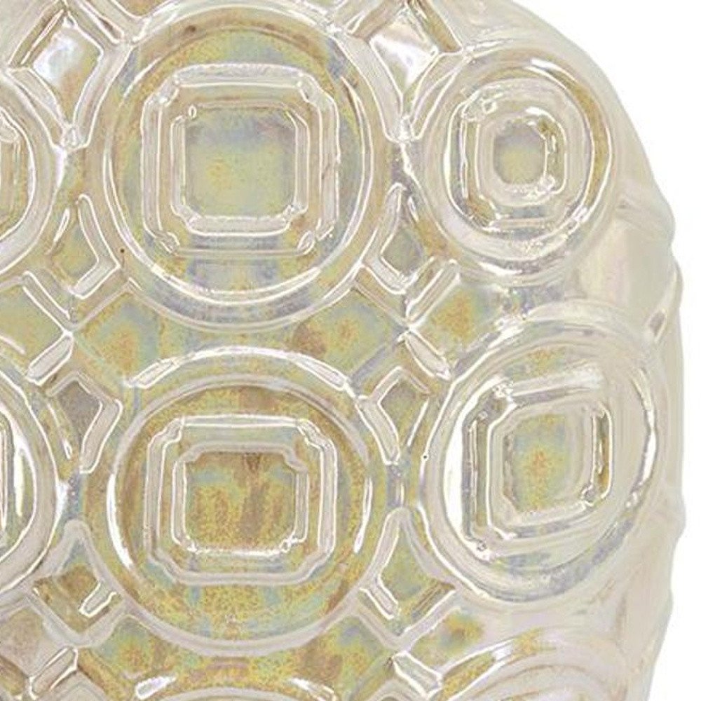 20" Ivory Geometric Bud Ceramic Table Vase