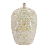 20" Ivory Geometric Bud Ceramic Table Vase