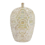 20" Cream Geometric Ceramic Bud Table Vase
