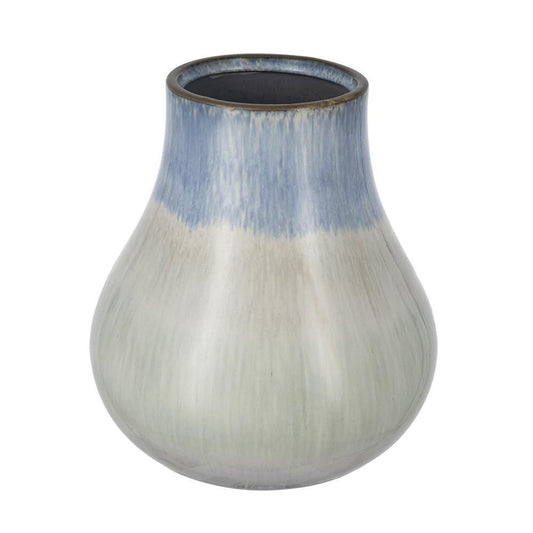 10" Blue Green Sand And Gray Ombre Ceramic Round Table Vase