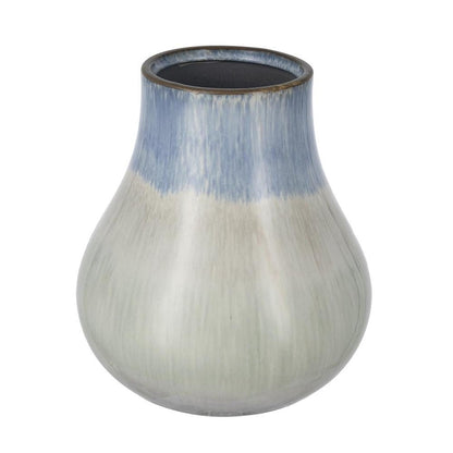 10" Blue And Gray Ombre Ceramic Round Table Vase