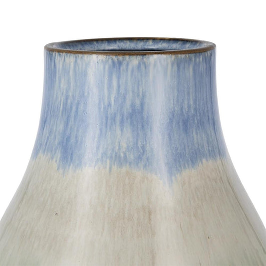 10" Blue And Gray Ombre Ceramic Round Table Vase