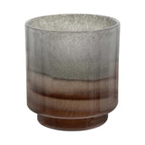 9" Gray And Brown Ombre Round Glass Table Vase