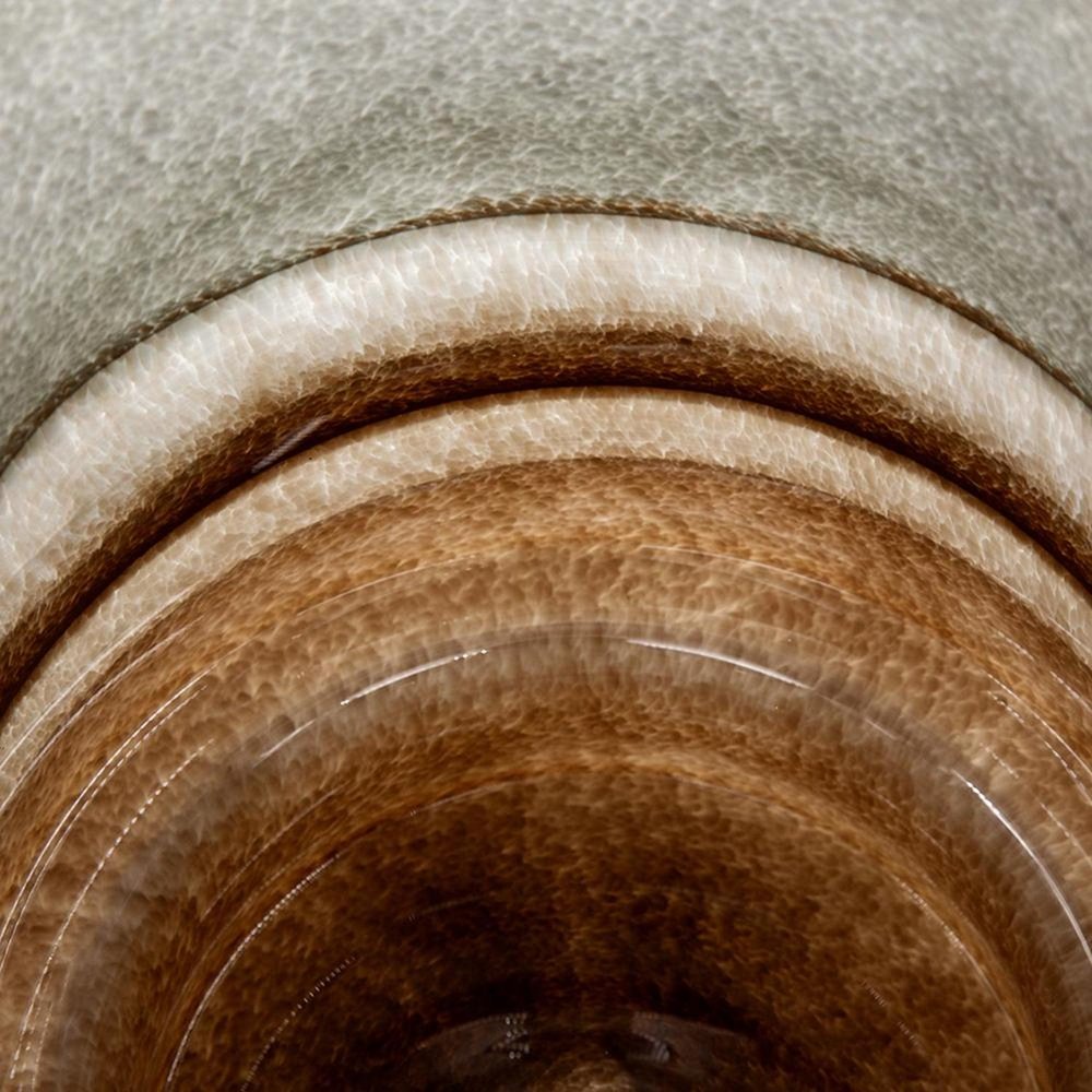 9" Gray And Brown Ombre Round Glass Table Vase