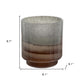9" Gray And Brown Ombre Glass Round Table Vase