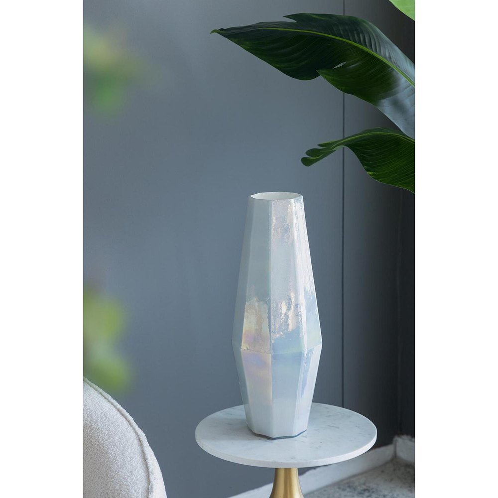 20" Opal Cylinder Glass Table Vase