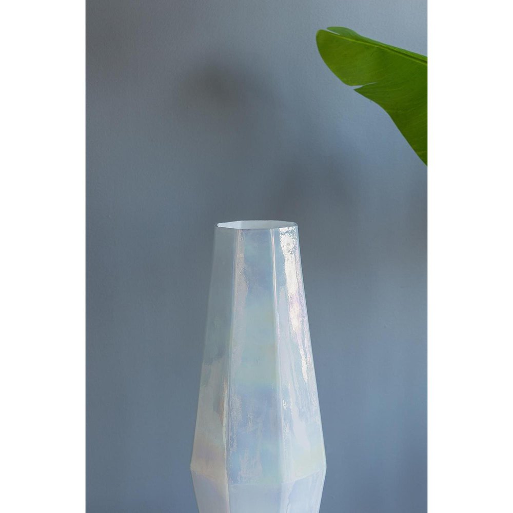 20" Opal Cylinder Glass Table Vase