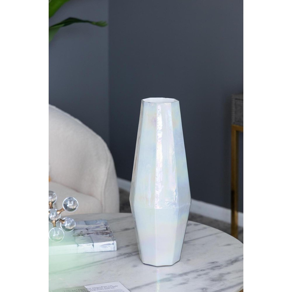 20" Opal Cylinder Glass Table Vase