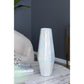 20" Blue And Opal Glass Cylinder Table Vase