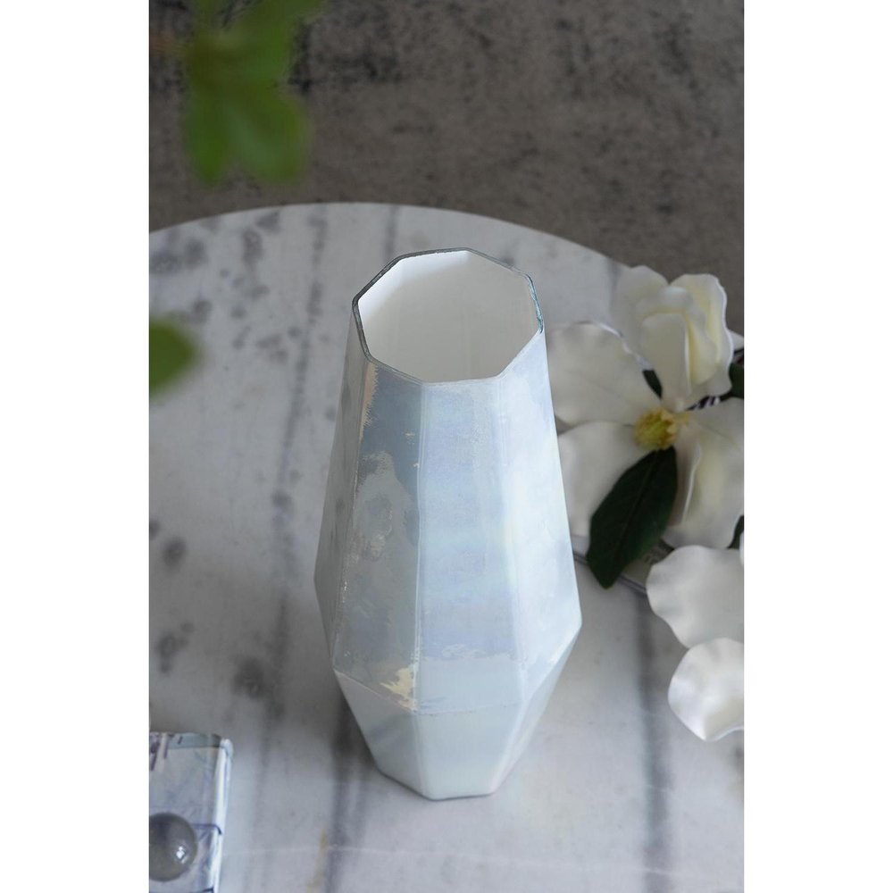 20" Opal Cylinder Glass Table Vase