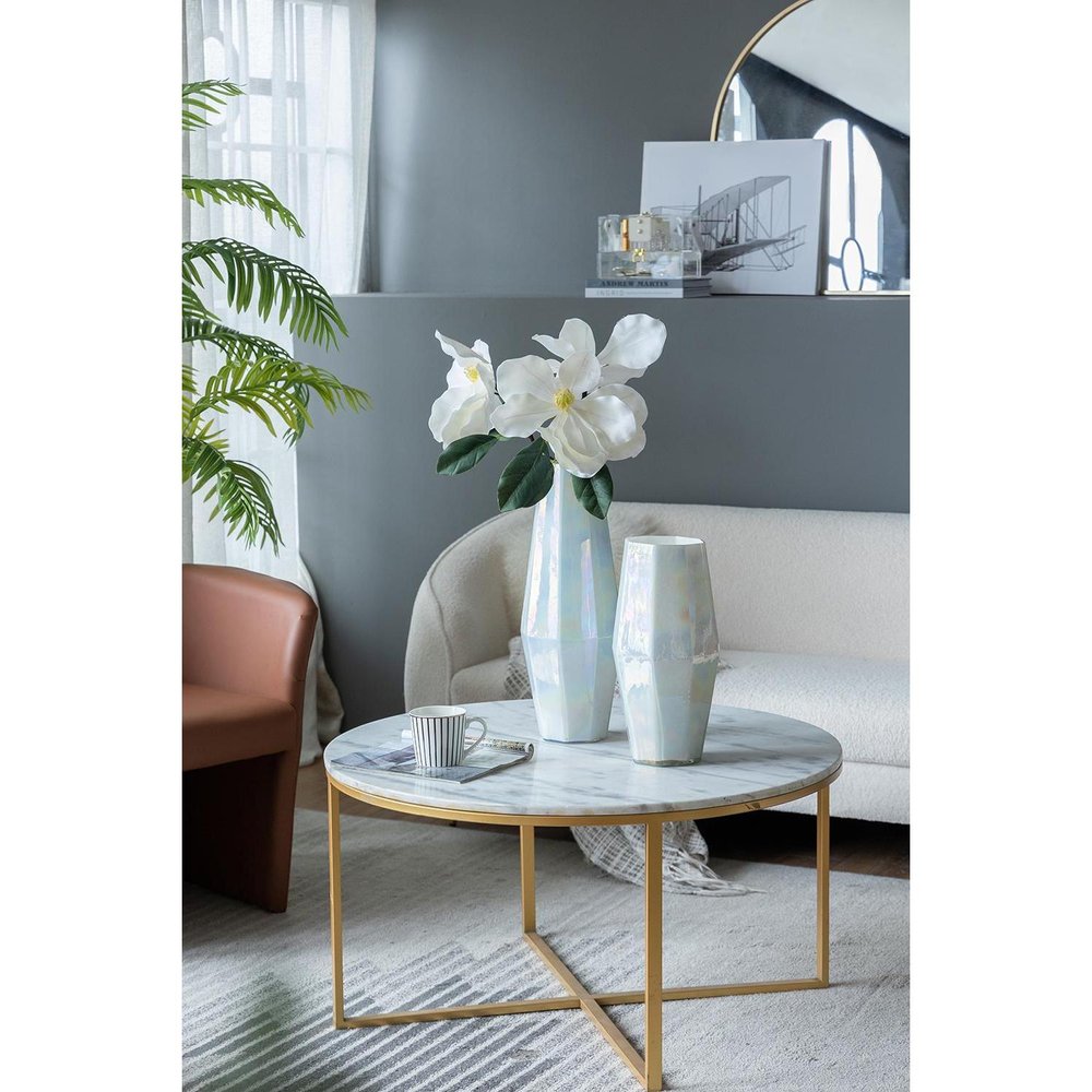 20" Opal Cylinder Glass Table Vase