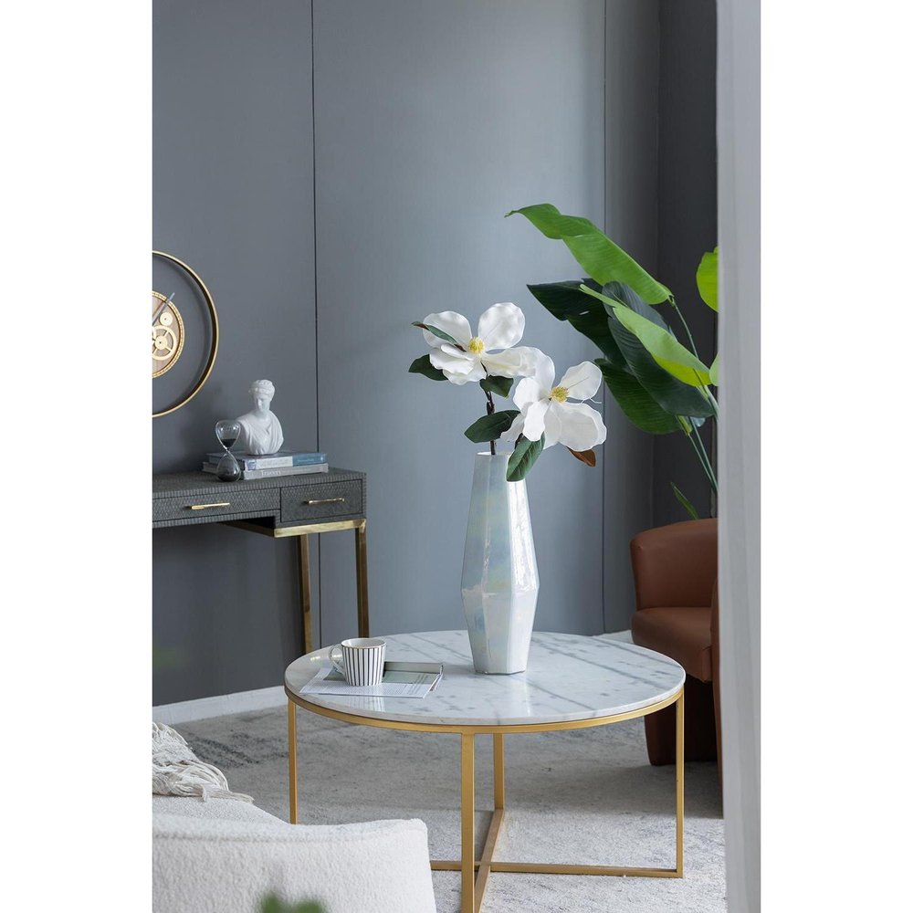 20" Opal Cylinder Glass Table Vase