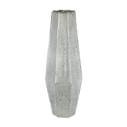 20" Silver Cylinder Glass Table Vase