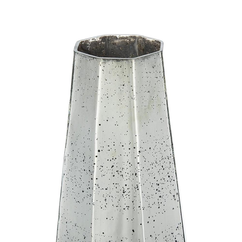 20" Silver Cylinder Glass Table Vase