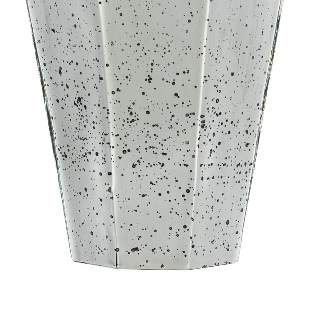 20" Silver Cylinder Glass Table Vase