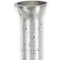 25" Antiqued Silver Floral Glass Bottle Table Vase
