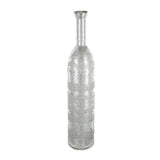 25" Silver Floral Bud Glass Table Vase