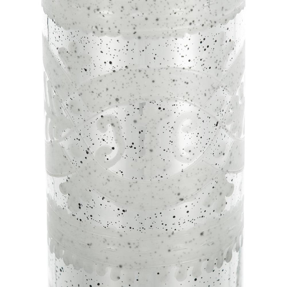 25" Silver Floral Bud Glass Table Vase