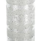 25" Antiqued Silver Floral Glass Bottle Table Vase