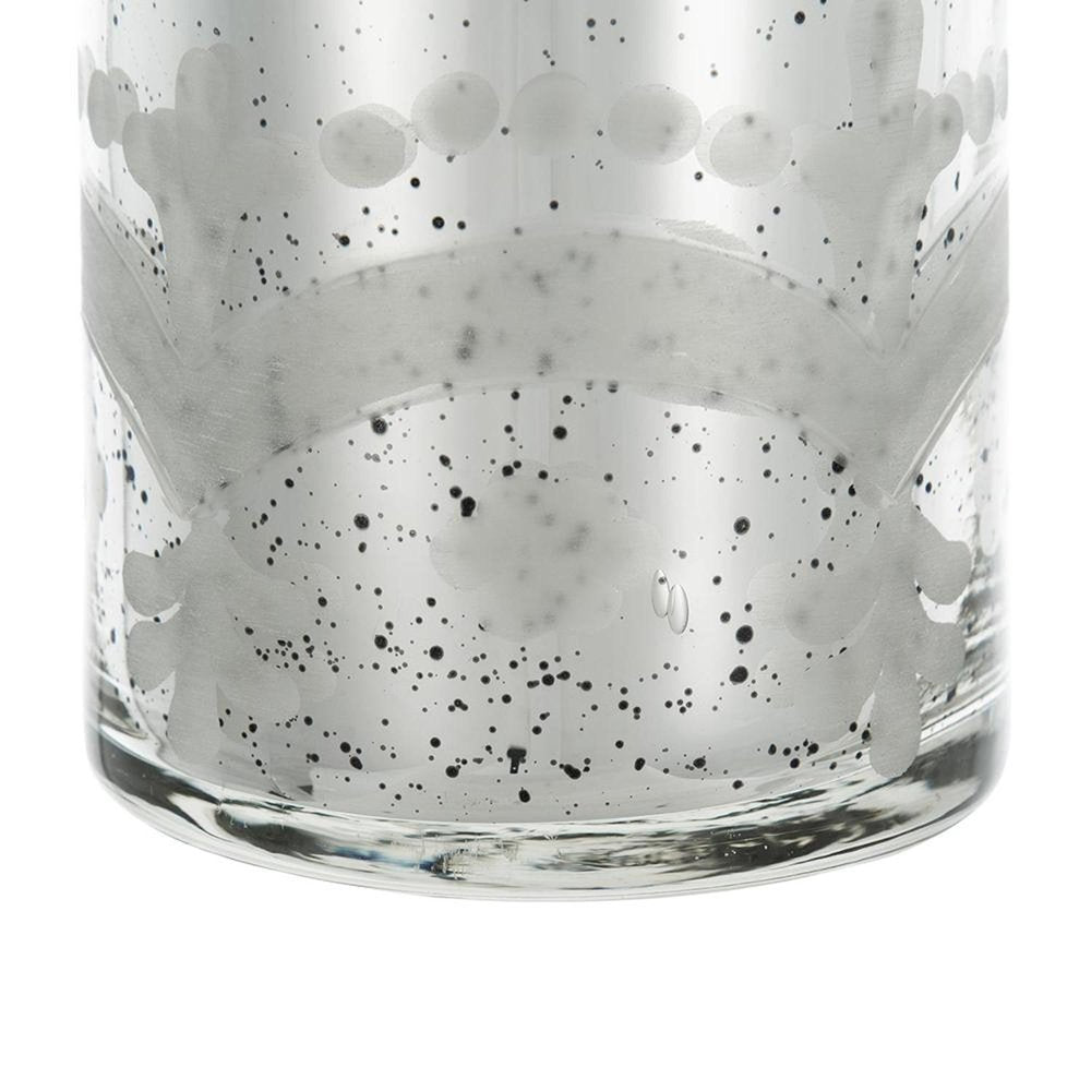 25" Silver Floral Bud Glass Table Vase