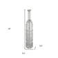25" Antiqued Silver Floral Glass Bottle Table Vase