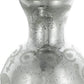 18" Antiqued Silver Floral Glass Table Vase