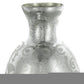 18" Antiqued Silver Floral Glass Table Vase