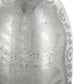 18" Antiqued Silver Floral Glass Table Vase