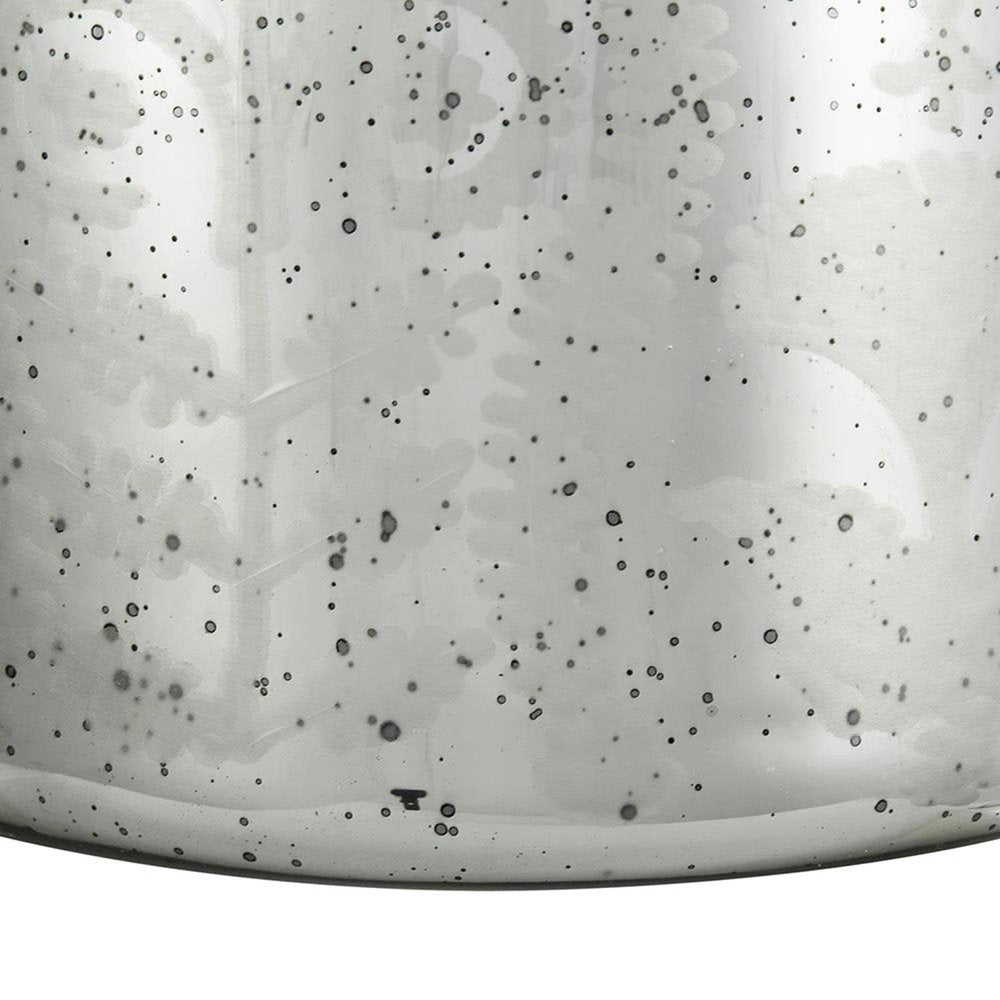 18" Silver Floral Round Glass Table Vase