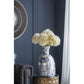 18" Antiqued Silver Floral Glass Table Vase