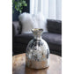 18" Antiqued Silver Floral Glass Table Vase