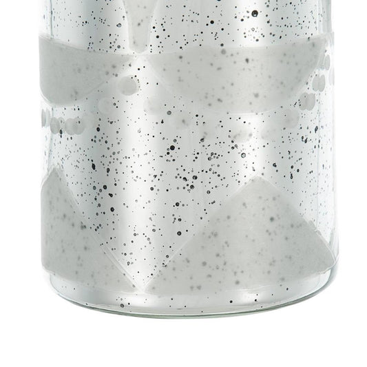 30" Antiqued Silver Floral Glass Bottle Table Vase