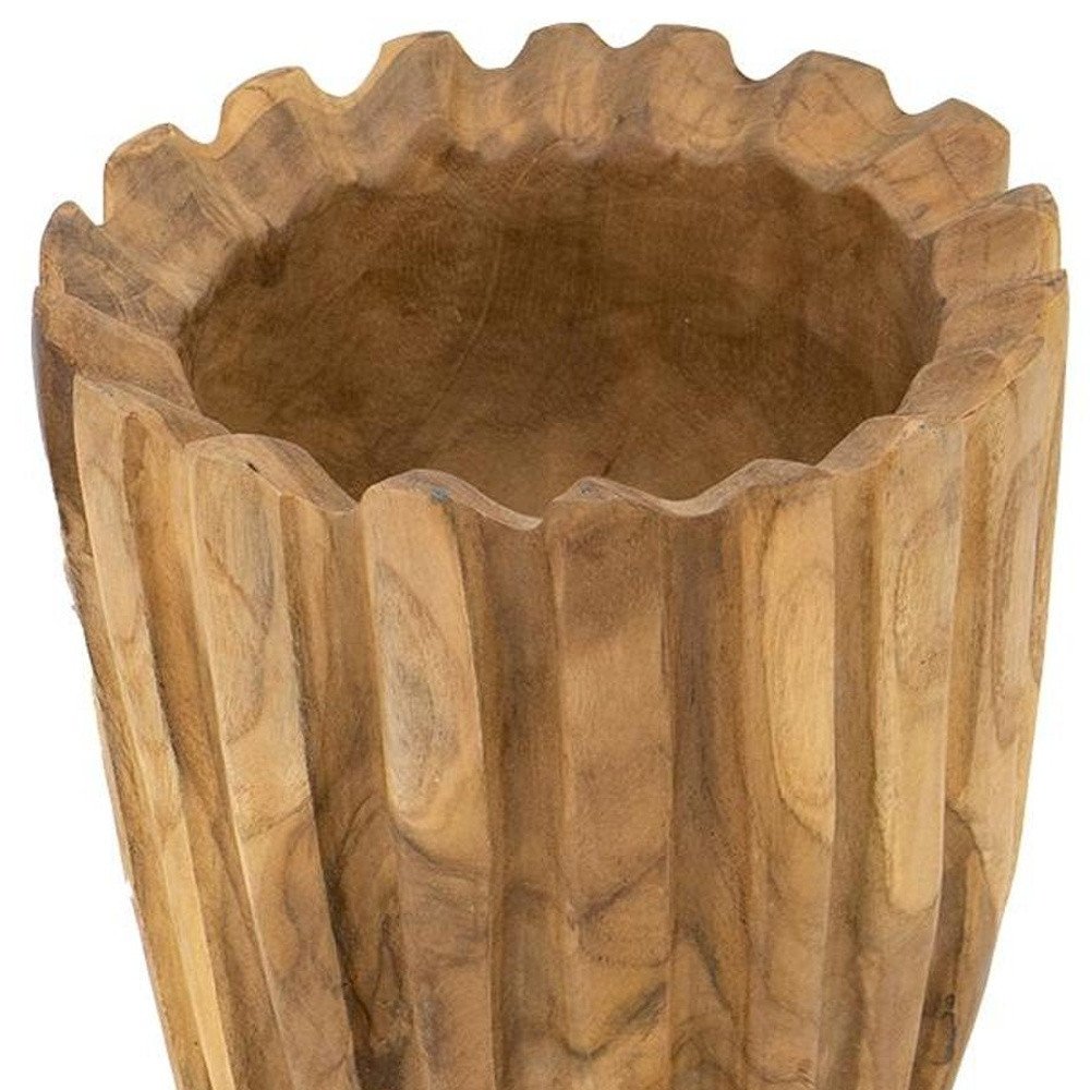8" Natural Wavy Solid Wood Table Vase
