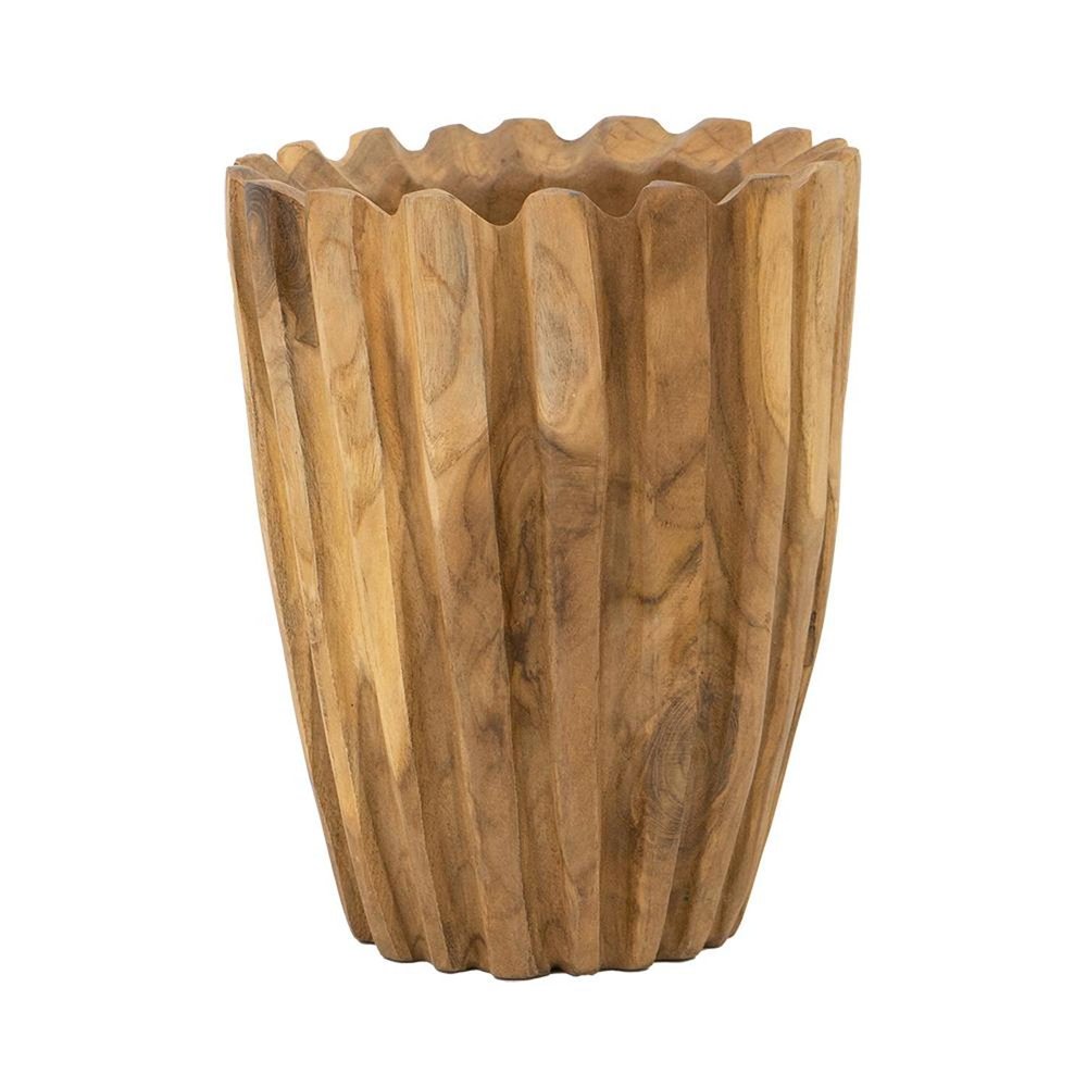 8" Natural Wavy Solid Wood Table Vase