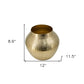 9" Gold Hammered Aluminum Round Table Vase