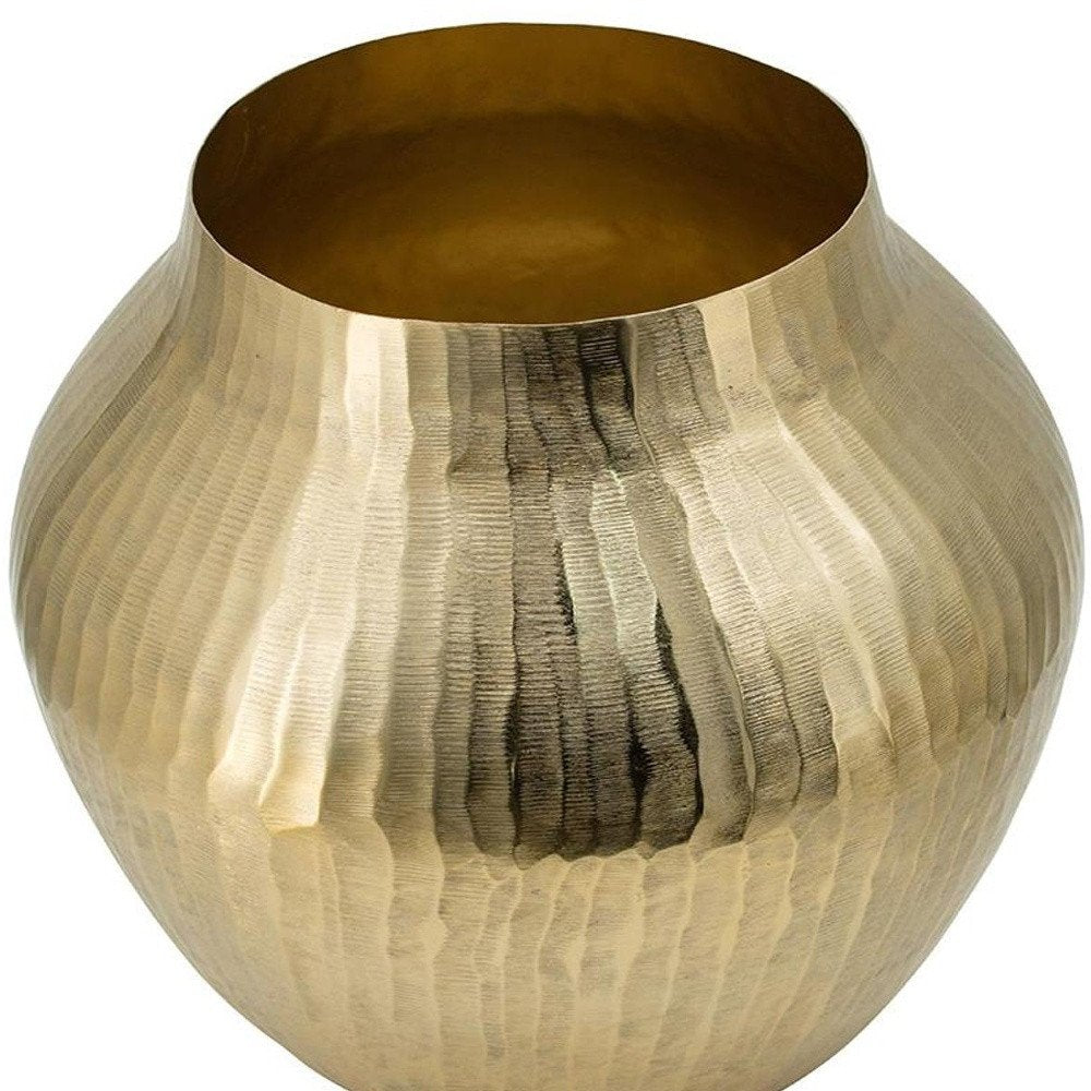 9" Gold Round Aluminum Table Vase