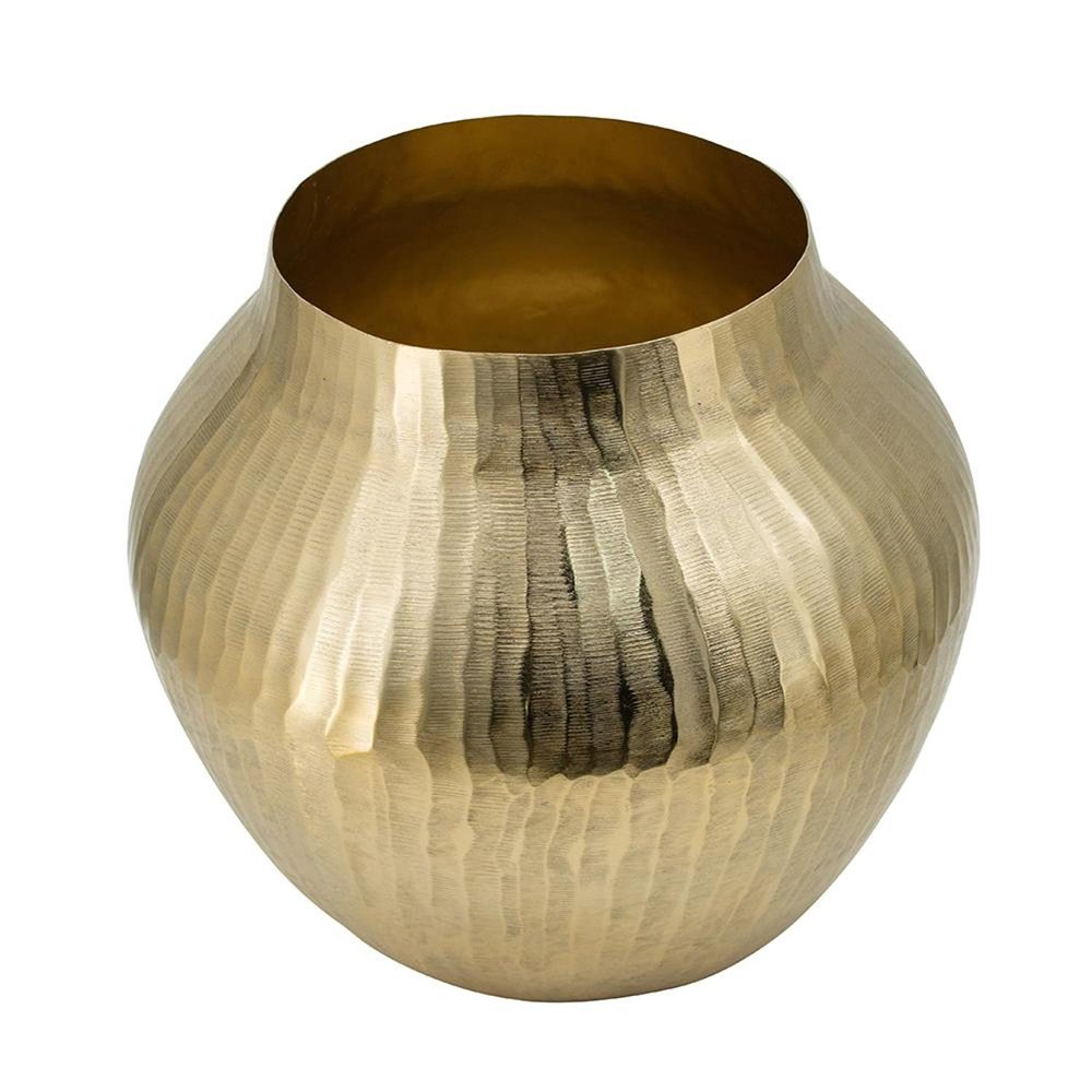 9" Gold Round Aluminum Table Vase