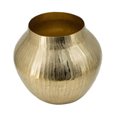 9" Gold Round Aluminum Table Vase