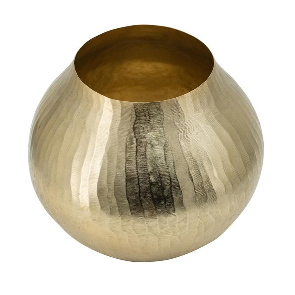 9" Gold Round Aluminum Table Vase