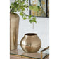 9" Gold Round Aluminum Table Vase