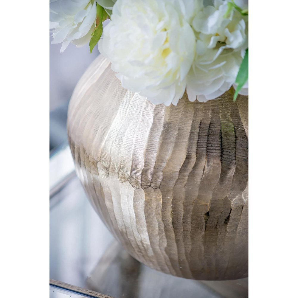 9" Gold Round Aluminum Table Vase