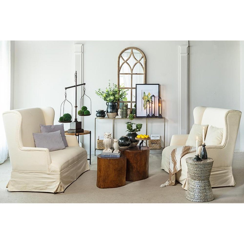 7" Beige and Black Round Terracotta Jug Vase With Does Not Apply