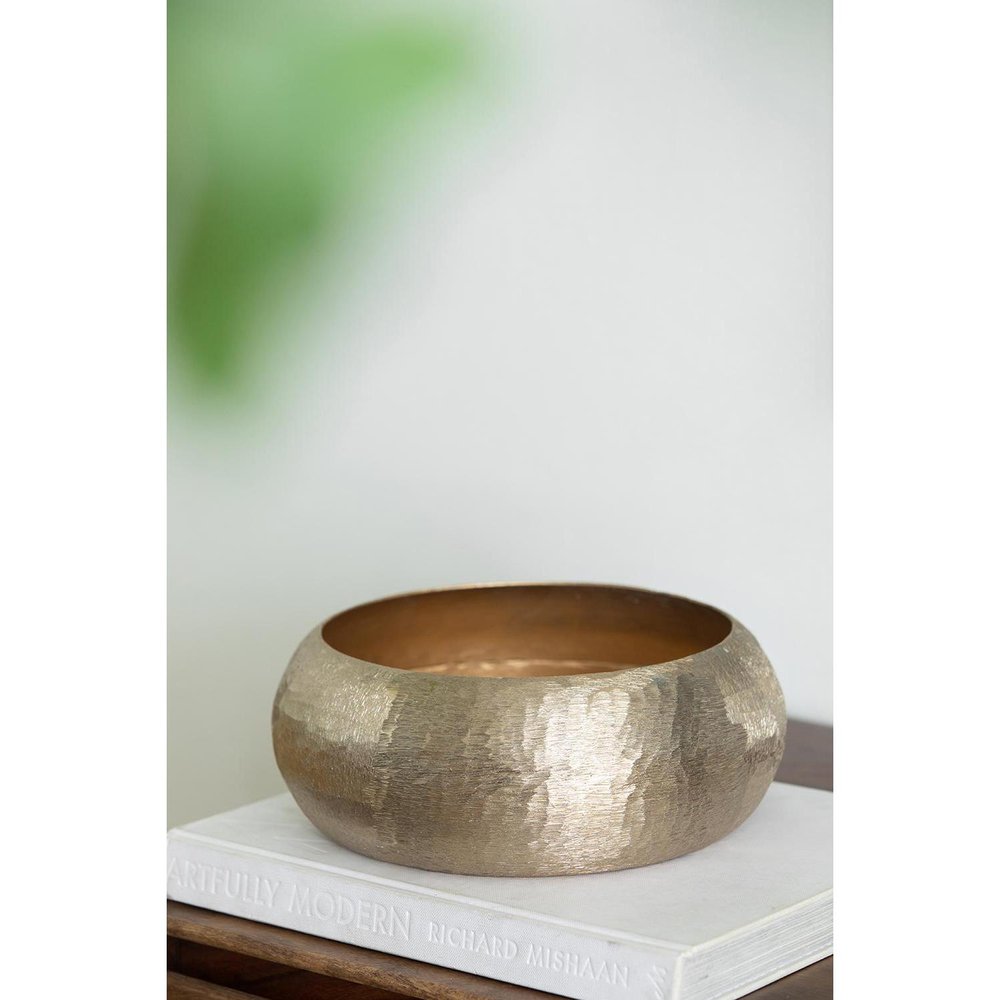 5" Gold Round Aluminum Table Vase
